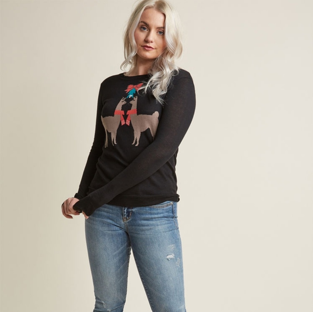 Holiday Llama Knit Sweater